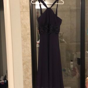 Purple mid length semi formal dress